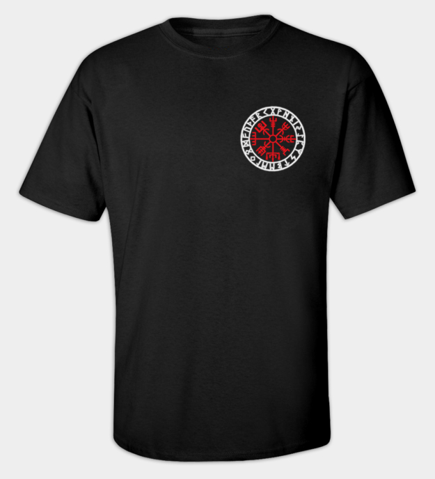 Vegvísir rúnakör hímzett póló