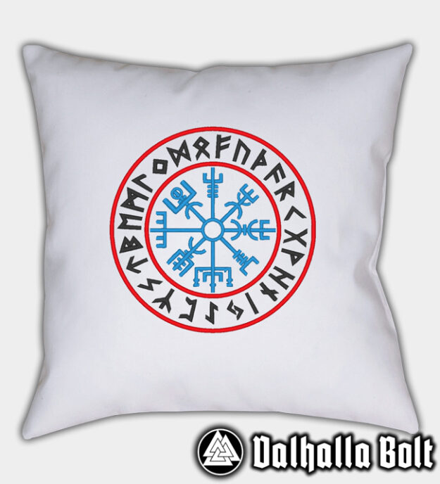Vegvisír rúnakör hímzett díszpárna