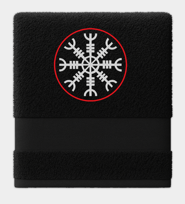 Ægishjálmur hímzett törölköző