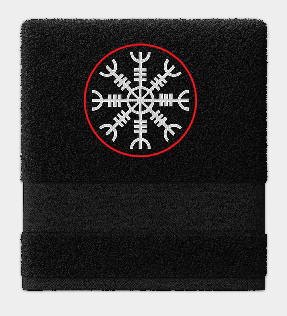 Ægishjálmur hímzett törölköző Ægishjálmur hímzett törölköző