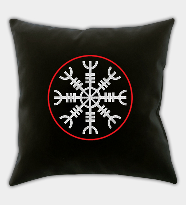 Ægishjálmur hímzett díszpárna Ægishjálmur hímzett díszpárna