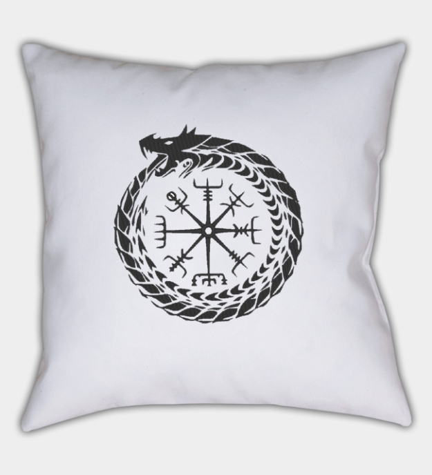 Midgard-kígyó hímzett díszpárna