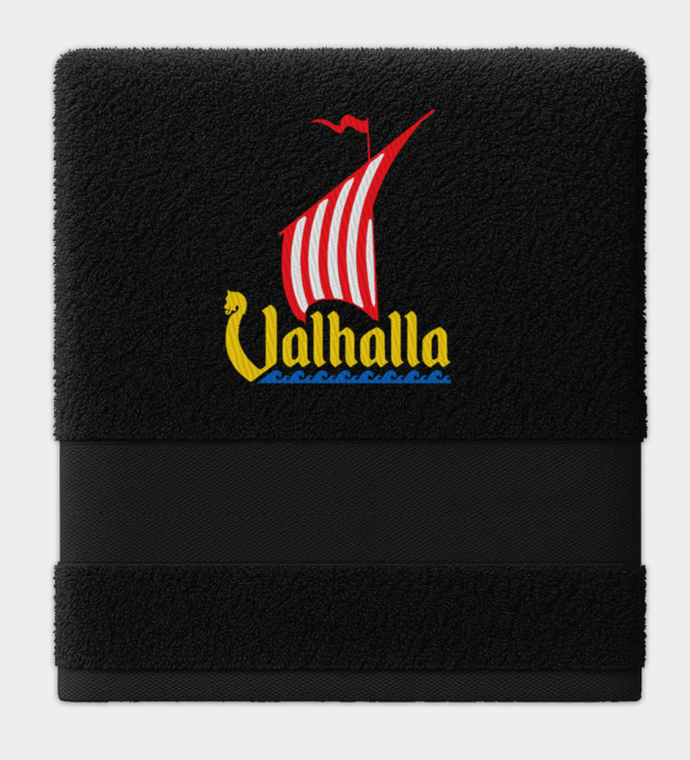 Viking sárkányhajó hímzett törölköző