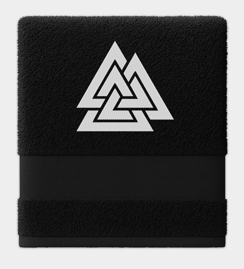 Valknut hímzett fekete törölköző Valknut hímzett fekete törölköző