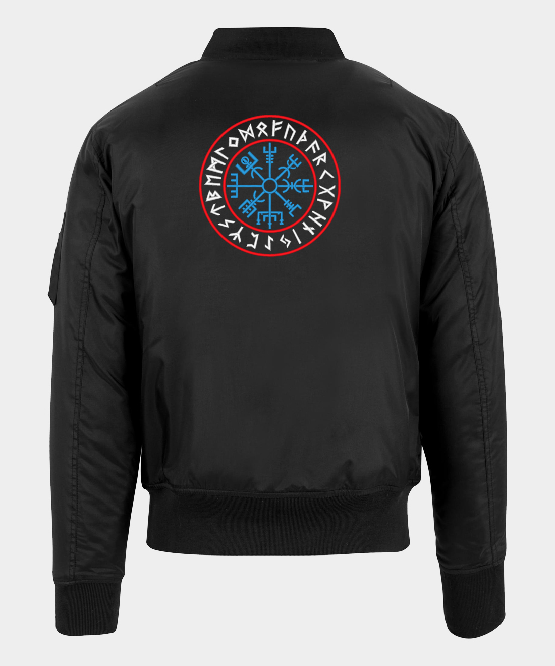 Vegvísir hímzett bomberdzseki Vegvísir hímzett bomberdzseki